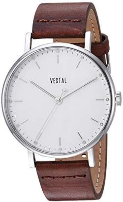 Vestal Vestal 'Sophisticate' Swiss Quartz Stainless Steel and Leather Dress Watch