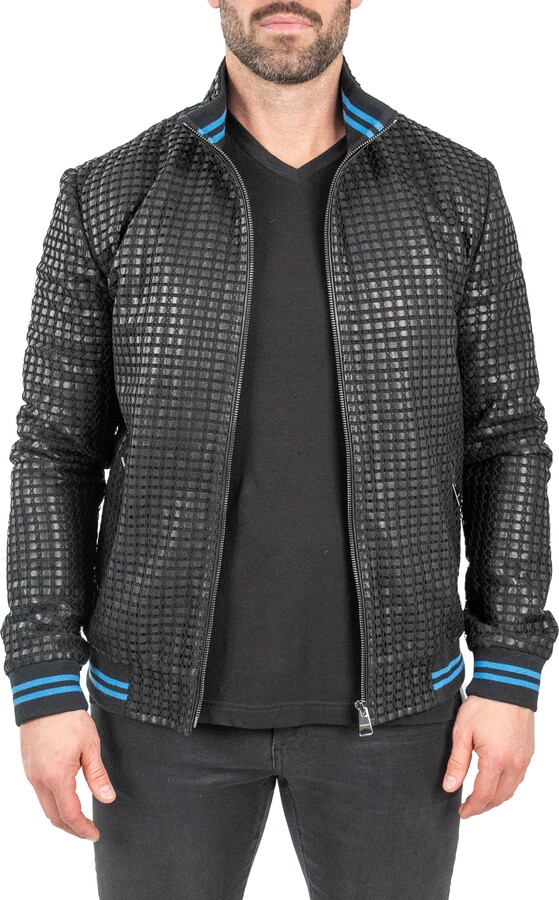 Geometric Leather Jacket