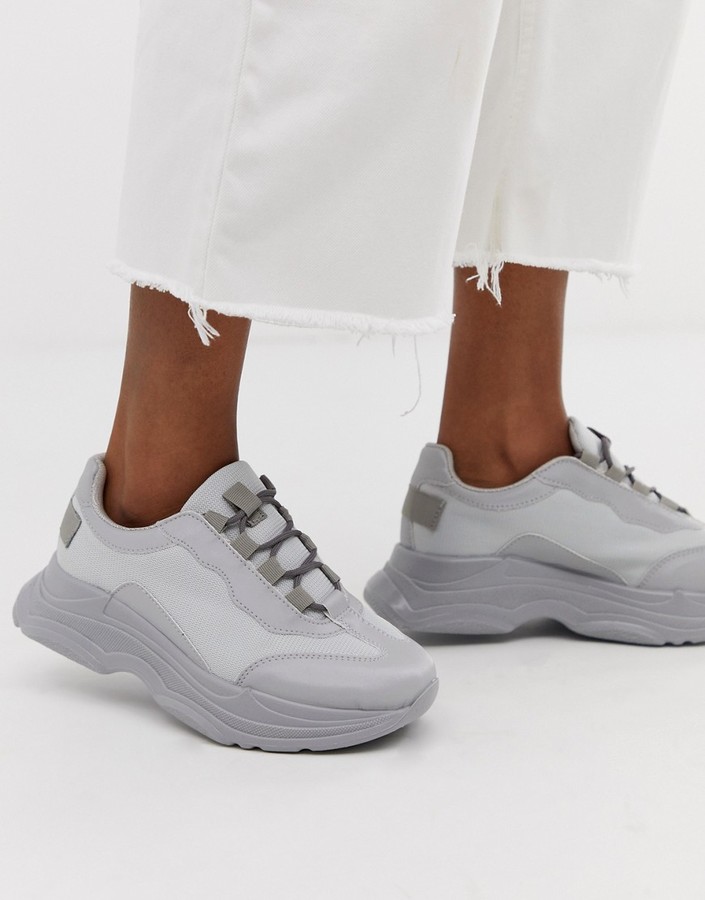 ASOS DESIGN Dare chunky sneakers in pale gray - ShopStyle