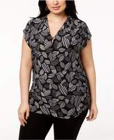 Thumbnail for your product : Anne Klein Plus Size Printed Keyhole Top