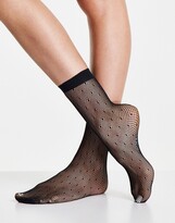 Thumbnail for your product : Pretty Polly spot mesh ankle socks in black