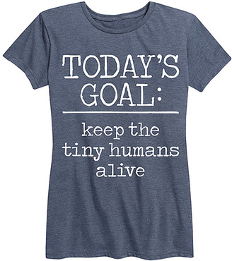 Instant Message Women's Women's Tee Shirts HEATHER - Heather Blue 'Keep The Tiny Humans Alive' Relaxed-Fit Tee - Women & Plus