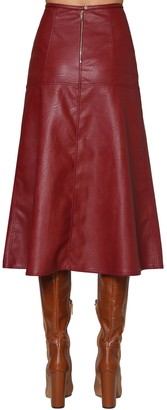 Johanna Ortiz Faux Leather Midi Skirt