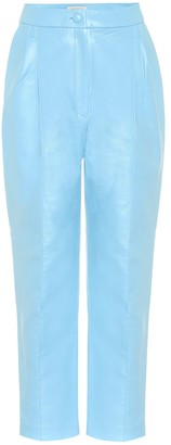 light blue leather pants