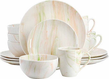 Elama Fine Marble 16-pc. Porcelain Dinnerware Set
