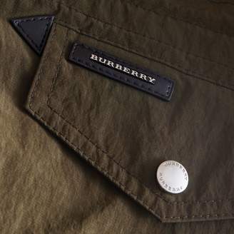 Burberry Leather Trim Hooded Utility Jacket