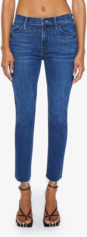 Mother The Dazzler Mid Rise Ankle Fray Jeans