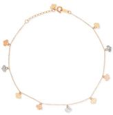 Thumbnail for your product : Macy's Tri-Color Flat Heart Charm Ankle Bracelet in 14k Gold, White Gold & Rose Gold