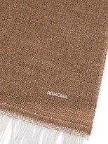 Thumbnail for your product : Agnona Extra-Fine Cashmere & Wool Contrast Fringe-Trim Scarf