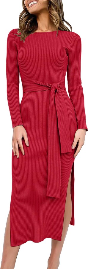 Caracilia Women Turtleneck Long Sleeve Knit Pullover Sweater Bodycon Mini  Dress : : Clothing, Shoes & Accessories