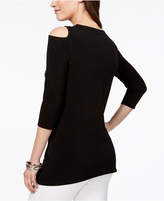 Thumbnail for your product : JM Collection Cold-Shoulder Appliqué Tunic, Created for Macy's