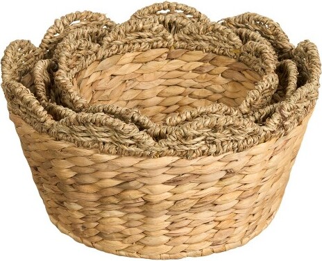 SOL HOME Solhome Isidore Water Hyacinth Woven Round Multi Use Kitchen and Bathroom Basket