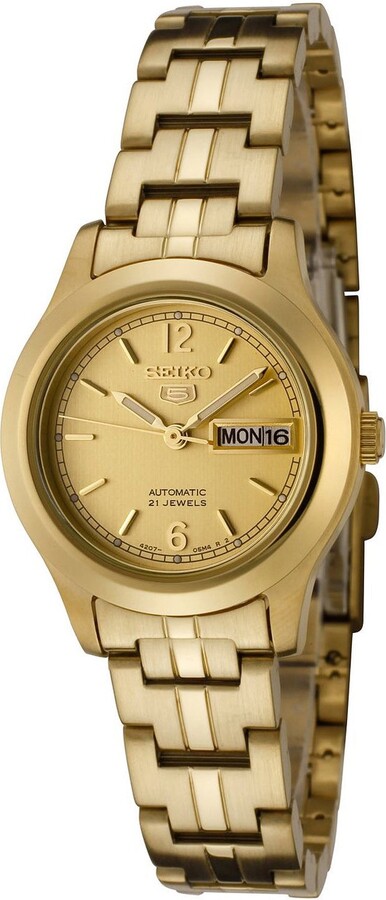 Women's Seiko 5 Gold Dial Watch