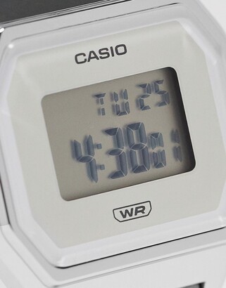 Casio LA680 beige leather band watch in silver - ShopStyle