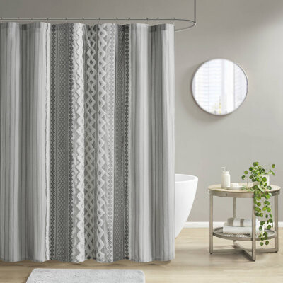INK+IVY Imani 100% Cotton Tufted Chenille Shower Curtain