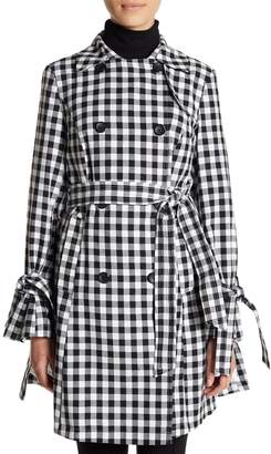 French Connection Gingham Print Trench Coat