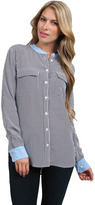 Thumbnail for your product : Equipment Collarless Signature in Peacoat/White Stripe