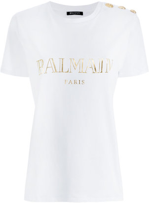 Balmain logo printed T Shirt