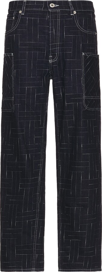 Kenzo Weave Cargo Monkey Fit Jeans in Blue