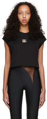 Dolce & Gabbana Black Embellished Logo Tank Top