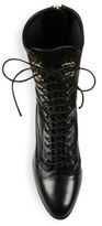 Thumbnail for your product : Sergio Rossi Changeling Leather Lace-Up Block-Heel Booties