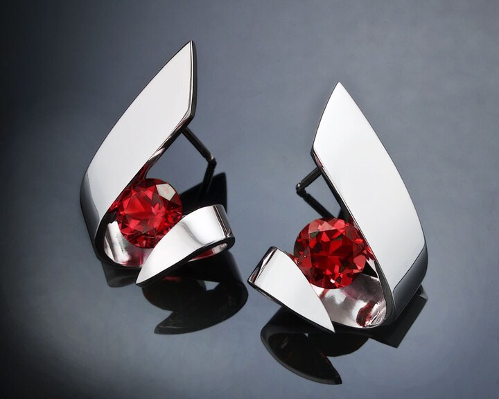 Etsy Mozambique Garnet Argentium Silver Earrings January Birthstone 2440