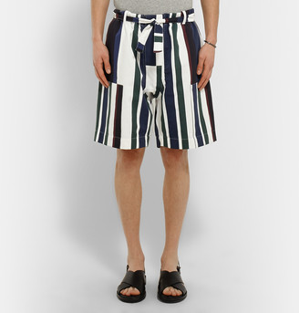 Marni Striped Cotton-Twill Shorts