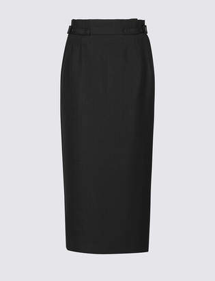 M&S Collection Textured Pencil Midi Skirt
