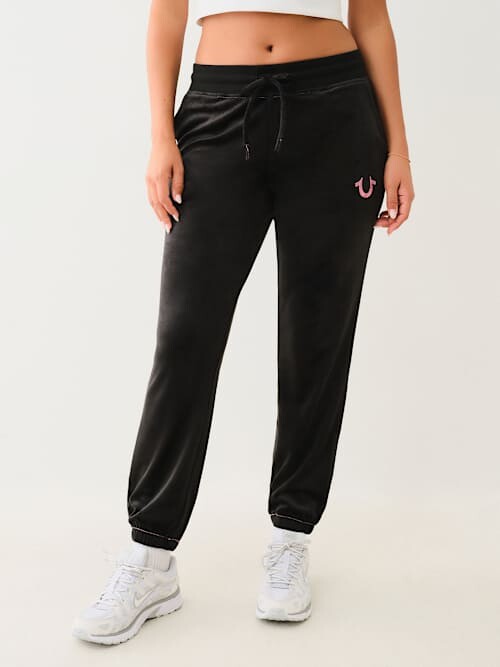 True Religion Velour Big T Lurex Jogger