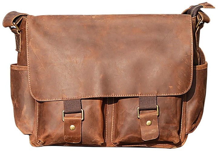 genuine leather messenger bag