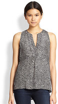 Thumbnail for your product : Joie Aruna Feather-Print Silk Tank