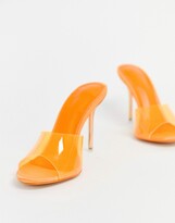 Thumbnail for your product : Public Desire Hook orange clear mules
