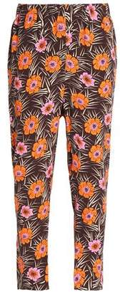 Marni Cropped Floral-Print Crepe Tapered Pants