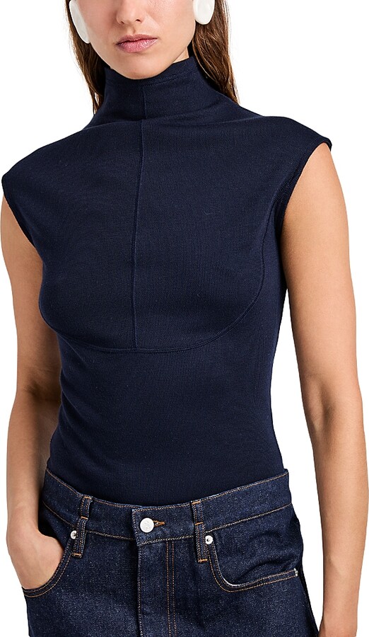 Proenza Schouler White Label Zane Brushed Rib Turtleneck Top