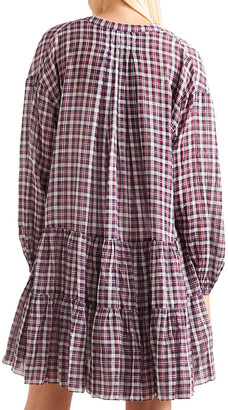 The Great The Timber Ruffled Checked Cotton Dress