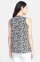 Thumbnail for your product : Chaus 'Playful Palms' Sleeveless Pintuck Blouse