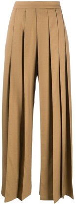 pleated flare pants