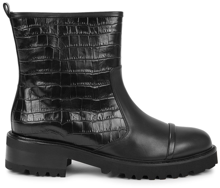 black crocodile boots womens