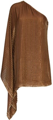 Taller Marmo Metallic One-Shoulder Mini Dress
