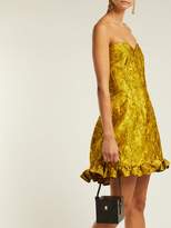 Thumbnail for your product : Emilio De La Morena Golde Floral Jacquard Strapless Mini Dress - Womens - Yellow