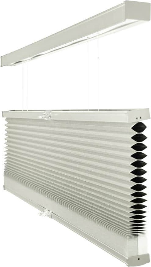 Chicology Cut-to-Size Pebble Grey Cordless Top Down Bottom Up Blackout Insulating Polyester Cellular Shade 40 in. W x 72 in.L
