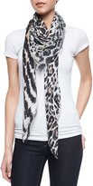 Thumbnail for your product : Roberto Cavalli Animal-Print Soft Knit Square Scarf