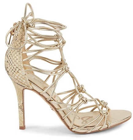rose gold caged heels