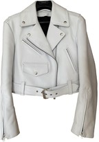 calvin klein white leather jacket