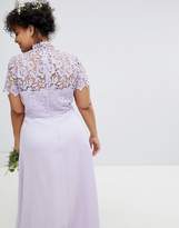 Thumbnail for your product : Chi Chi London Plus 2 in 1 High Neck Maxi Dress with Crochet Lace