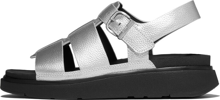 FitFlop GEN-FF Metallic Tumbled-Leather Fisherman Sandals