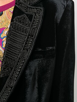 Etro Textured Style Embroidered Lapel Blazer