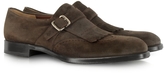 Thumbnail for your product : Fratelli Rossetti Dark Brown Suede Fringed Loafer