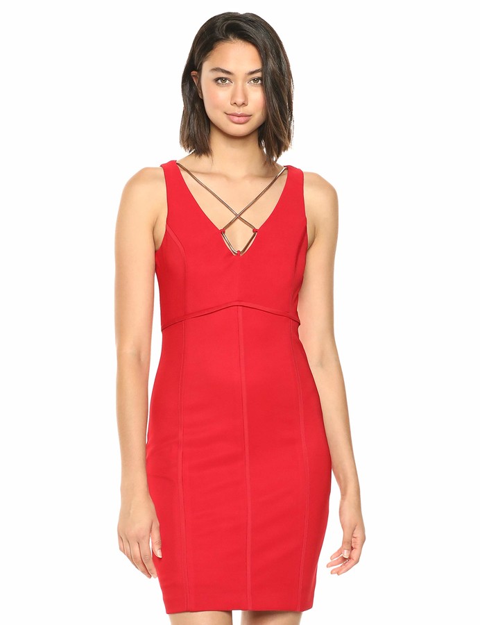 guess red dress