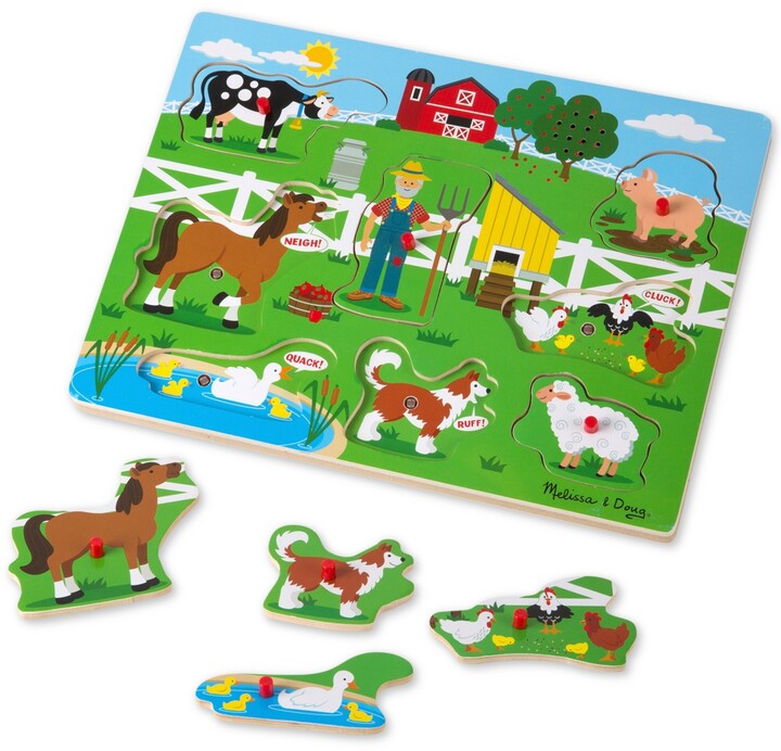 Farm Friends Melissa and Doug #31363 Natural Play Wooden Puzzle 